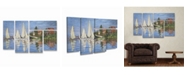 Trademark Global Claude Monet Regatta at Argenteuil Multi Panel Art Set 6 Piece - 49" x 19"